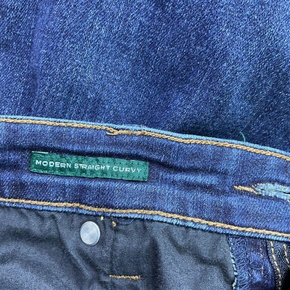 Lauren Ralph Lauren Jeans Straight Leg Modern Curvy Mid Rise Medium Wash (10) - Picture 5 of 7